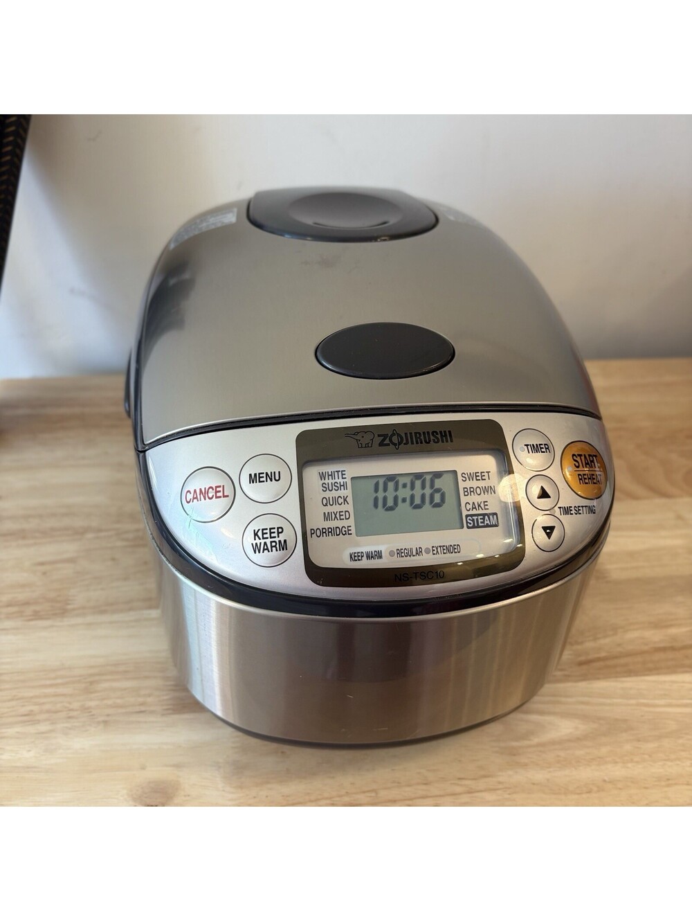 Zojirushi NS-TSC10 Micom Rice Cooker Warmer 5.5 Cup Stainless Steel Fuzzy Logic